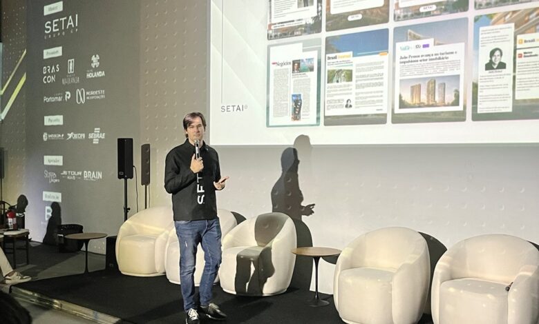 André Penazzi apresenta palestra sobre o mercado imobiliário de luxo em João Pessoa durante o Mercado em Foco 2026.